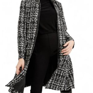Mantel – Karomuster, Schwarz, Weiß, 7704740397116