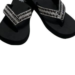 Damen-Sandalen – Hibiskus, Schwarz, Schwarz, 7832161353788