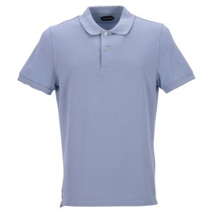 Tom Ford Poloshirt – Hellblau, Baumwolle, 7748721115196