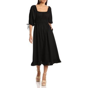 Top – gerafft, Rüschen, Midi, Kleid