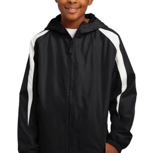 Sport-Tek Junior-Jacke – Fleece, gefüttert, Colorblock