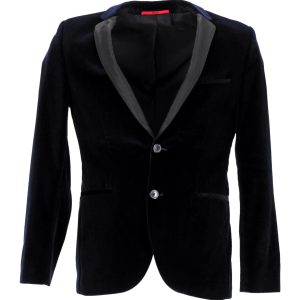 Hugo Boss Jacke – schmale Passform, Samt, Marineblau, Blau, Baumwolle, 7748722950204