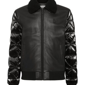 Jacke – Leder, Nylon, 7676518367292