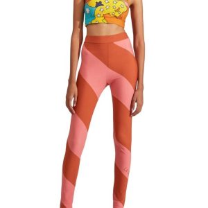 Leggings – Streifenmuster, Rosa, Braun, 7703683268668