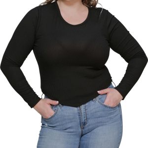 Junior-Pullover – Damen, Rundhalsausschnitt, gerippt, Top