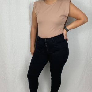 Body – ärmellos, Beige